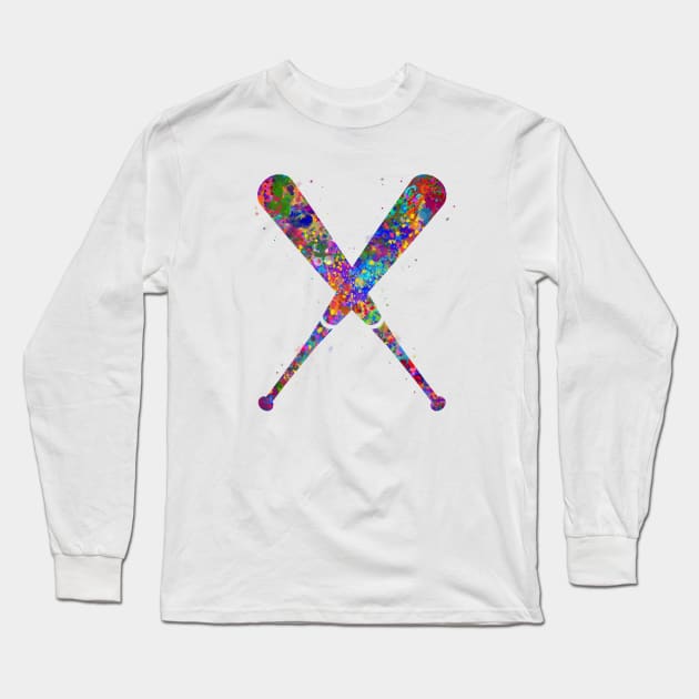 Baseball bats Long Sleeve T-Shirt by Yahya Art